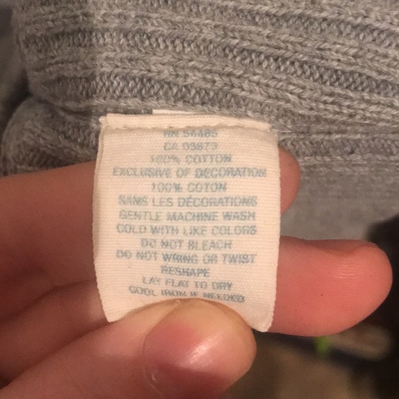 American Eagle Vintage Fit 100% Heavy Cotton Sweater Grey w/maroon logo SZ M - Picture 7 of 7